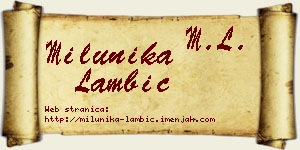 Milunika Lambić vizit kartica